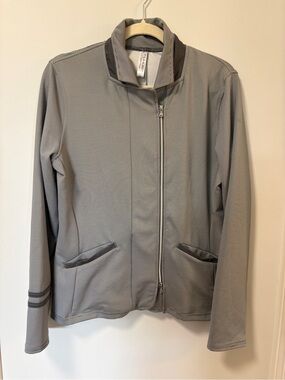 InPhorm Womens Zip Up Tennis Pickleball Golf Athleisure Sweater Stripes Large